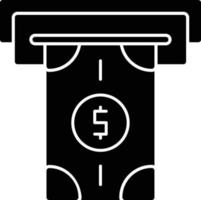 Money Withdrawal Glyph Icon vector