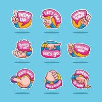 Action Chat Sticker Collection Template vector