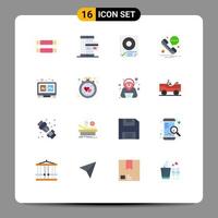 16 Universal Flat Color Signs Symbols of adobe phone smartphone message page Editable Pack of Creative Vector Design Elements