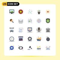 Set of 25 Modern UI Icons Symbols Signs for conspiracy things rank nature internet Editable Vector Design Elements