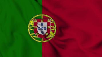 portugal flagga. portugal flagga vinka med hög kvalitet textur i 4k nationell flagga. sömlös slinga animering av de portugal flagga. video