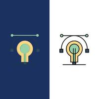 Bulb Education Idea Educate  Icons Flat and Line Filled Icon Set Vector Blue Background