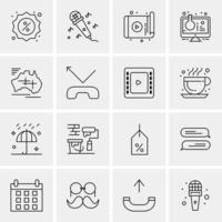 16 iconos universales de negocios vector ilustración de icono creativo para usar en proyectos relacionados con la web y dispositivos móviles