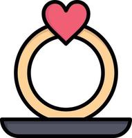 Ring Heart Proposal  Flat Color Icon Vector icon banner Template