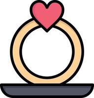 Ring Heart Proposal  Flat Color Icon Vector icon banner Template