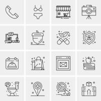 16 iconos universales de negocios vector ilustración de icono creativo para usar en proyectos relacionados con la web y dispositivos móviles