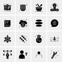 16 iconos universales de negocios vector ilustración de icono creativo para usar en proyectos relacionados con la web y dispositivos móviles