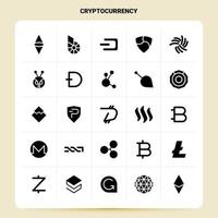 Solid 25 Cryptocurrency Icon set Vector Glyph Style Design Black Icons Set Web and Mobile Business ideas design Vector Illustration