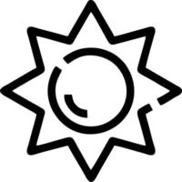 sun icon in white background, illustration of sun icon symbol in black on white background vector