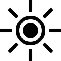 icono de sol en fondo blanco, ilustración del símbolo de icono de sol en negro sobre fondo blanco vector