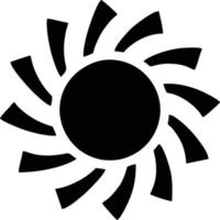 icono de sol en fondo blanco, ilustración del símbolo de icono de sol en negro sobre fondo blanco vector