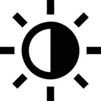 icono de sol en fondo blanco, ilustración del símbolo de icono de sol en negro sobre fondo blanco vector