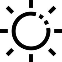 icono de sol en fondo blanco, ilustración del símbolo de icono de sol en negro sobre fondo blanco vector