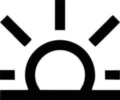 icono de sol en fondo blanco, ilustración del símbolo de icono de sol en negro sobre fondo blanco vector