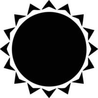 icono de sol en fondo blanco, ilustración del símbolo de icono de sol en negro sobre fondo blanco vector