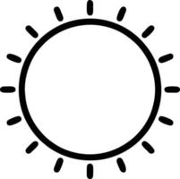 icono de sol en fondo blanco, ilustración del símbolo de icono de sol en negro sobre fondo blanco vector