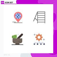 Pictogram Set of 4 Simple Flat Icons of business spa modern tools authority responsibility Editable Vector Design Elements