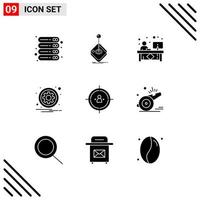 9 Creative Icons Modern Signs and Symbols of sign circle joystick reception desk Editable Vector Design Elements