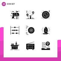 9 Solid Glyph concept for Websites Mobile and Apps boat ride forbidden motion math Editable Vector Design Elements