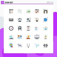 25 User Interface Flat Color Pack of modern Signs and Symbols of city toggle switch image on design element Editable Vector Design Elements