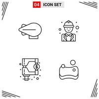 4 Icons Line Style Grid Based Creative Outline Symbols for Website Design Simple Line Icon Signs Isolated on White Background 4 Icon Set vector