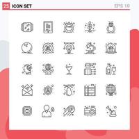 25 Creative Icons Modern Signs and Symbols of marriage diamound limited ring root Editable Vector Design Elements