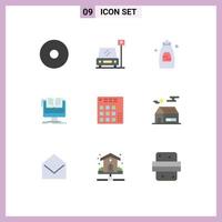 9 Creative Icons Modern Signs and Symbols of dj audio shower book computer Editable Vector Design Elements