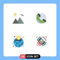 4 Universal Flat Icons Set for Web and Mobile Applications arabia global egypt phone finance Editable Vector Design Elements