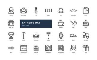 día del padre papá bueno mejor padre masculino familia feliz icono de esquema detallado. ilustración vectorial sencilla vector