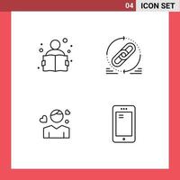 4 Creative Icons Modern Signs and Symbols of education man study web avatar Editable Vector Design Elements