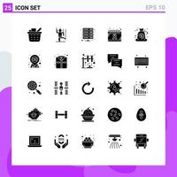 Set of 25 Modern UI Icons Symbols Signs for world day data cancer vpn Editable Vector Design Elements
