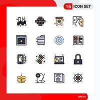 paquete de iconos de vector de stock de 16 signos y símbolos de línea para elementos de diseño de vector creativo editable de comunicación de interacción de tarjeta de artículo favorito