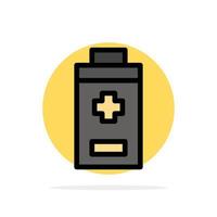 Battery Minus Plus Abstract Circle Background Flat color Icon vector
