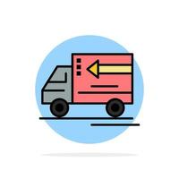 Truck Delivery Goods Vehicle Abstract Circle Background Flat color Icon vector