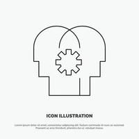 Brain Control Mind Setting Line Icon Vector