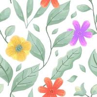 Stylish Floral Watercolor Seamless Pattern Background vector