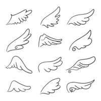 dibujar alas de ángel. ala de plumas de ángel. ilustración vectorial vector