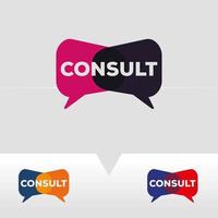 bubble consult logo design template vector