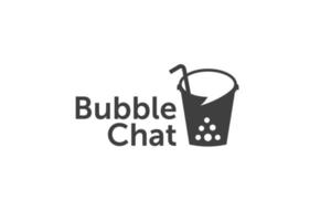 plantilla de diseño de logotipo de chat de bebida de burbujas vector