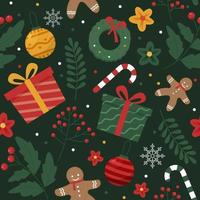 Christmas Elements Seamless Pattern Background vector