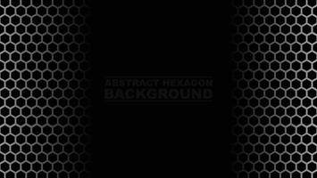 Abstract chrome light hexagon line in black modern luxury futuristic background vector illustration.