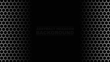 Abstract chrome light hexagon line in black modern luxury futuristic background vector illustration.