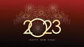 2023 happy new year greeting card with colorful background vector