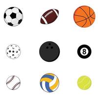 Sport balls on white background. Vector illustration