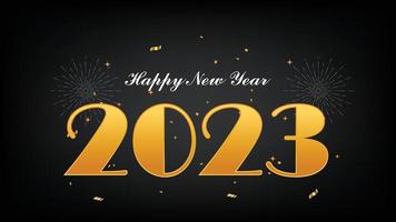 2023 Happy New year social media post or promotional Template with Christmas decoration vector