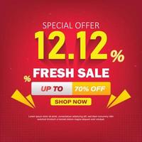 12.12 mega sale banner template with colorful background vector