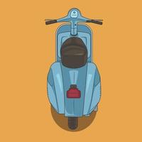 Vector illustration of vintage scooter. Scooter popular means of transport in a modern city.