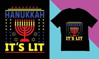 Hanukkah T-Shirt Design. vector