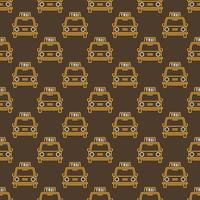 Vector Taxi retro car seamless pattern in thin line style