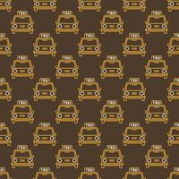 Vector Taxi retro car seamless pattern in thin line style